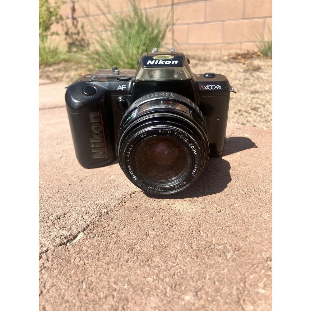 Nikon N4004s 35mm AF Film Camera W/vivitar 28-70mm F/e.5-4.5 Lens Tested Power